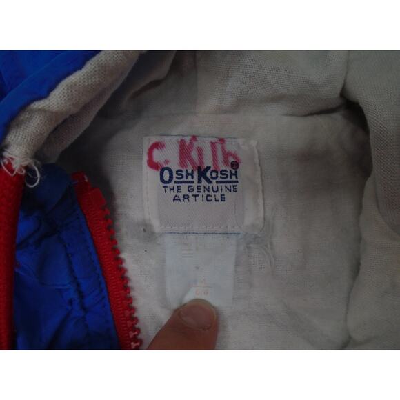 Vintage Oshkosh B'gosh Kids Jacket Windbreaker 5/6 Primary Colorblock 90s - Picture 6 of 10